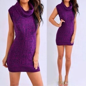 Elegant Purple Cowl Neck Tunic Top